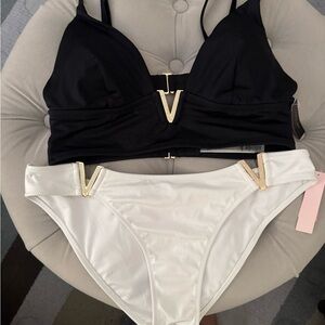 Victoria Secret V-Hardware Black and White Women's Bikini Set